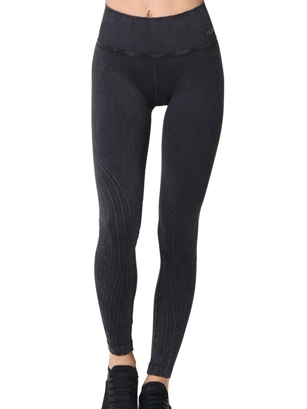 NWT NUX Mid Rise Washed Black Mesa Leggings in Large- still in bag